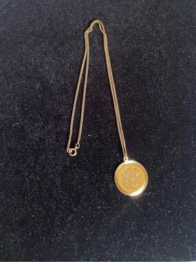 Vintage Monogram Pendant Necklace